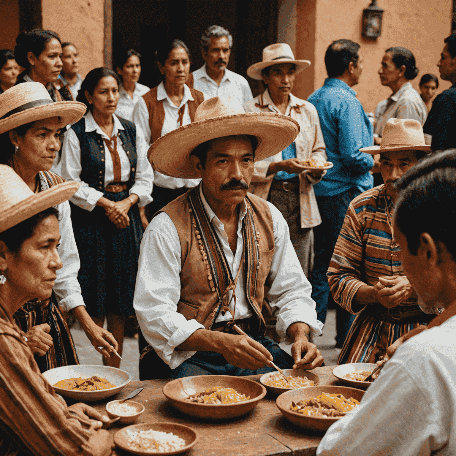 Grupo diverso de personas participando en un taller de adaptación cultural en México, interactuando y aprendiendo sobre costumbres locales