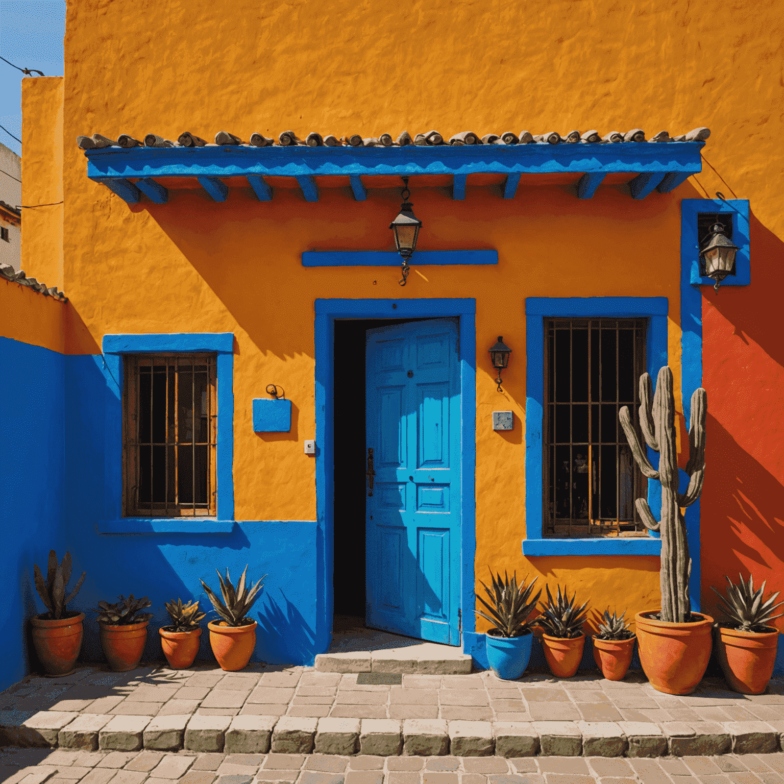 Imagen de una casa típica mexicana con colores vibrantes, simbolizando el servicio de búsqueda de vivienda en México