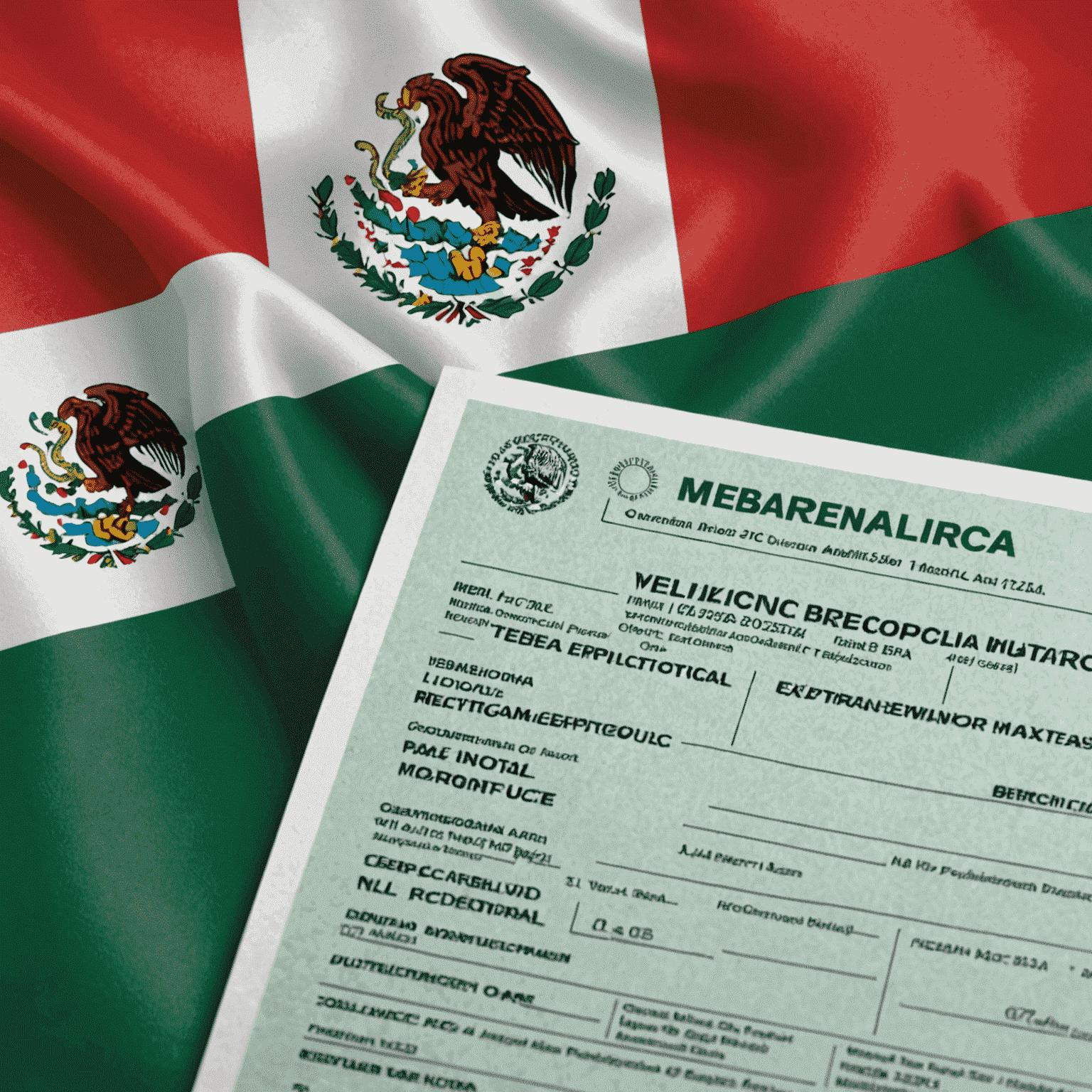 Imagen que muestra documentos de visa mexicana y la bandera de México, representando las nuevas regulaciones de visa